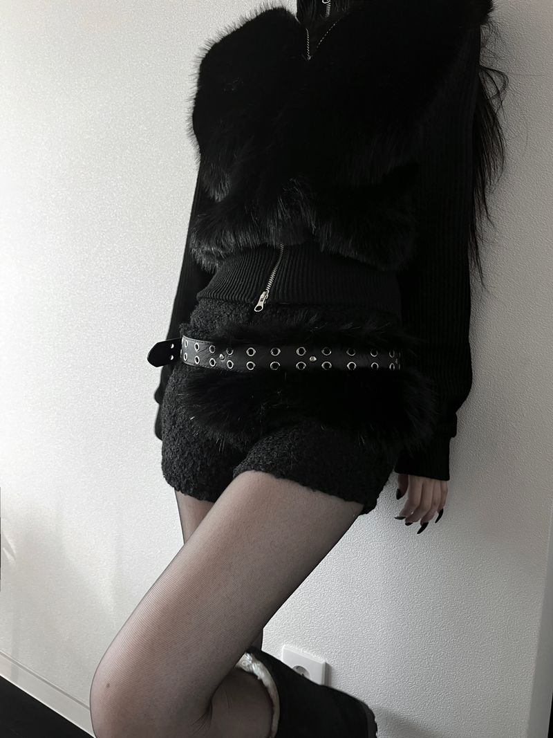 mohair micro short pants (2color)