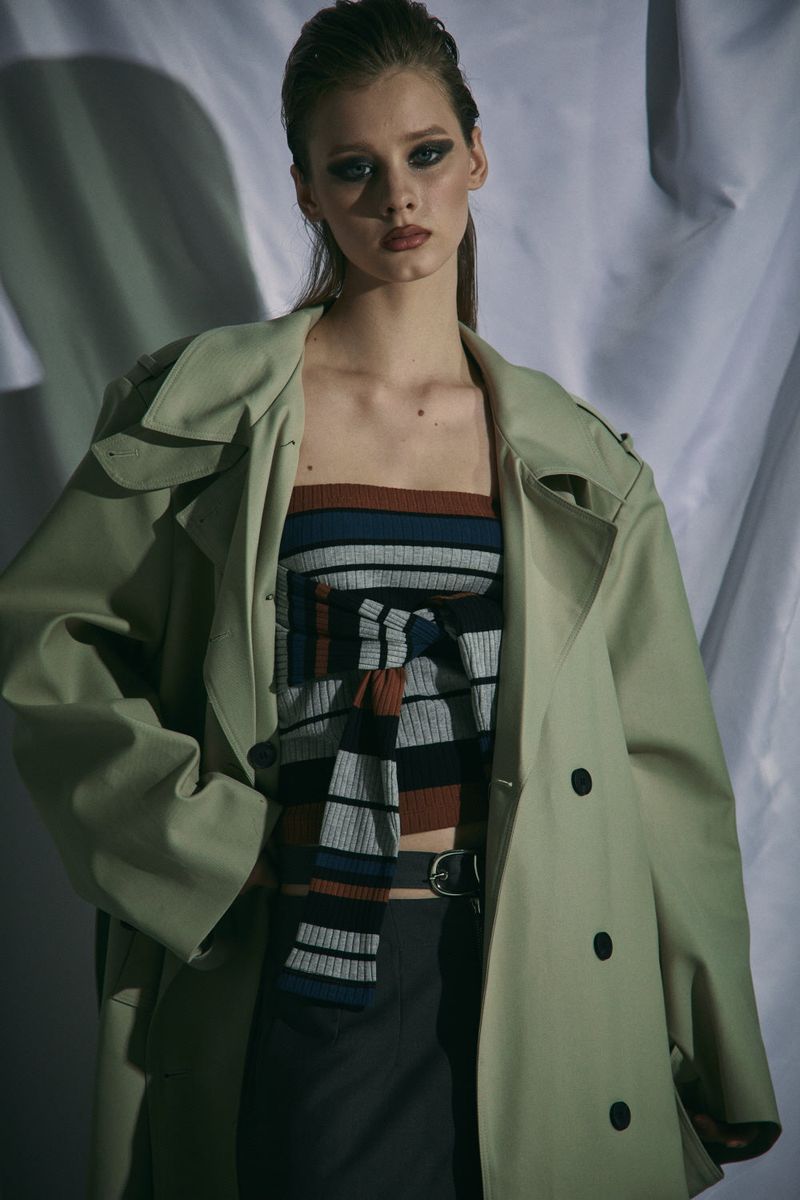 BALLOON TRENCH COAT -BEIGE