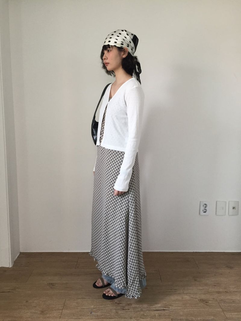 Vertical punching v-neck cardigan (4color)
