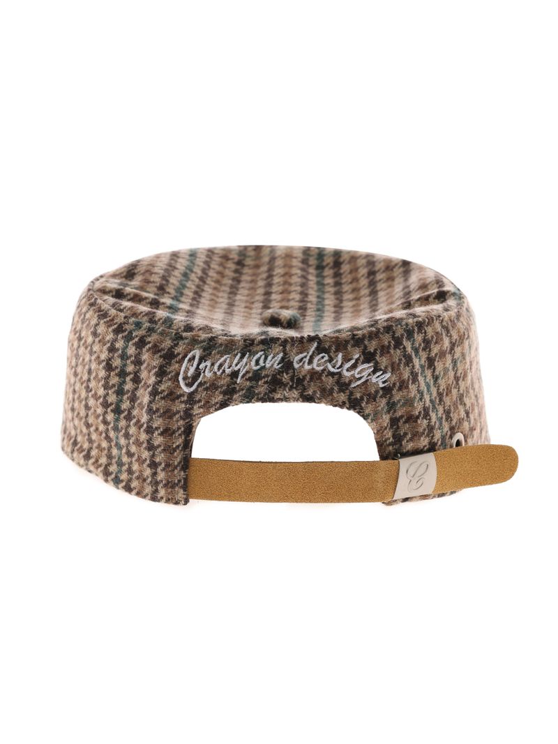 6CRAYON Houndstooth Flat Top Casual Baseball Cap