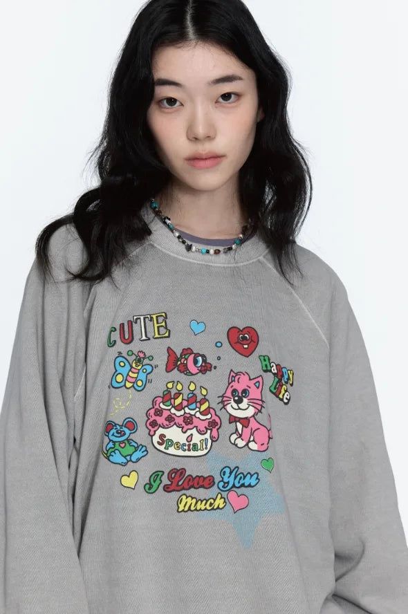 CPGN studio（コンパーニョ）の「26FW★ Love Friends Pigment Raglan Sweatshirt（Tops）」