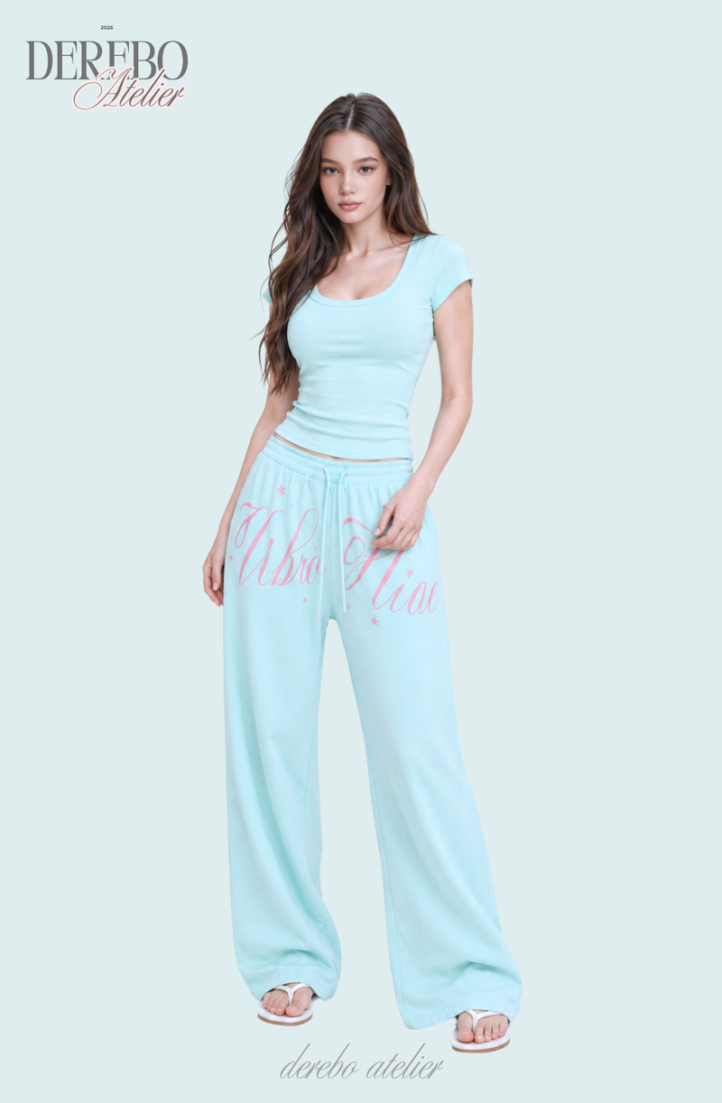 Taylor Mint Lettering Casual Wide Pants (TOP)