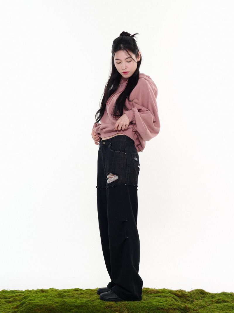 LETOILE（レトワール）の「デニムミックストレーリングパンツ（パンツ）」