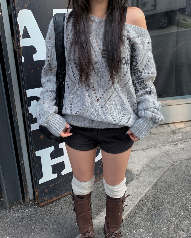 Strap leather long boots