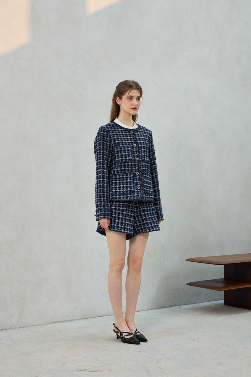 COMELY TWEED JACKET / BLACK