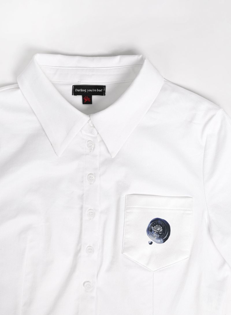 ROSE SYMBOL CROP SHIRT #NAVY