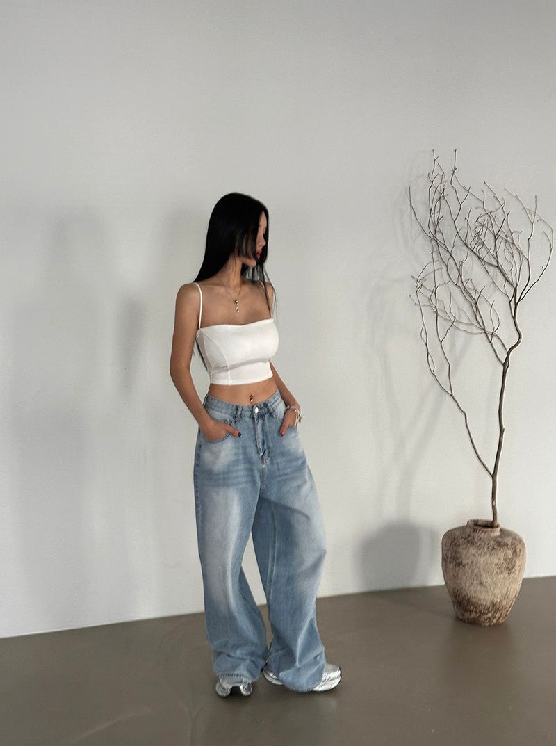 TG Crop Strap Sleeveless Bra Top