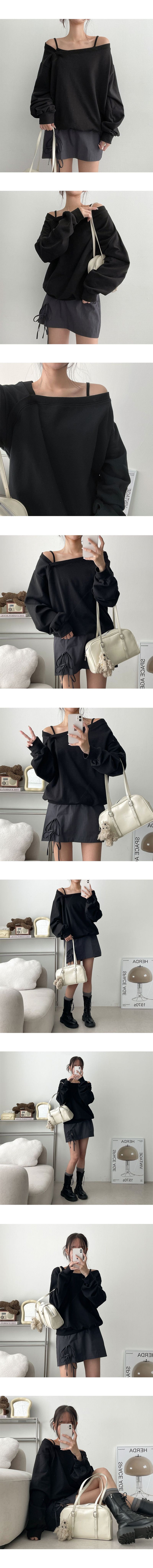 Jeans Back-banded Ribbon String Mini-Skirt