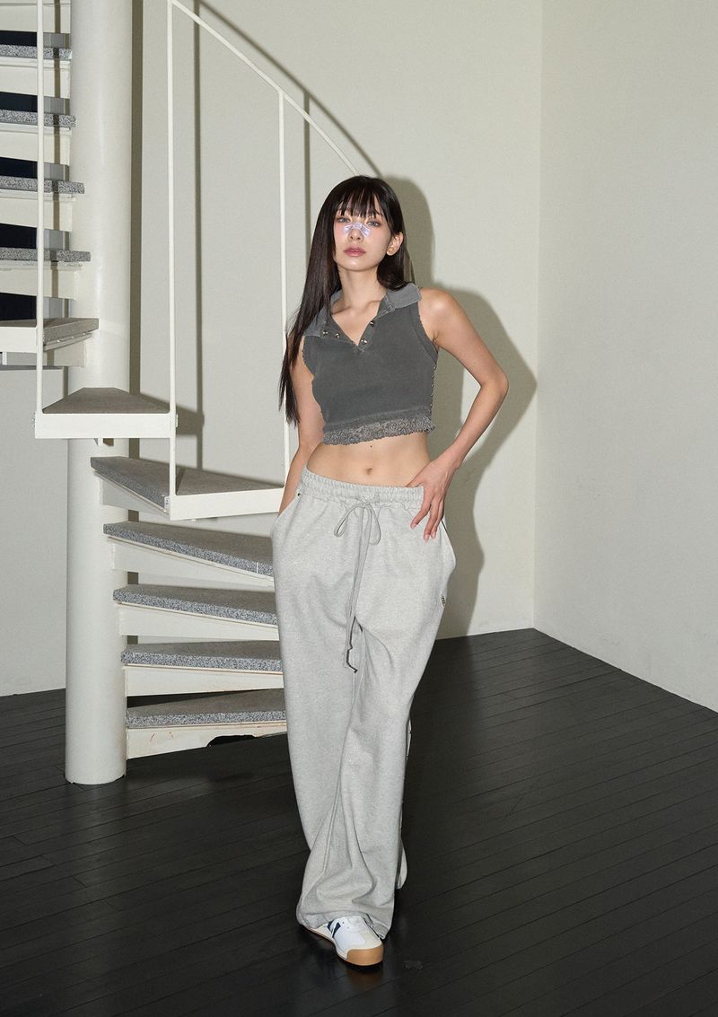 (4th reorder) stud twinkle jogger pt - grey