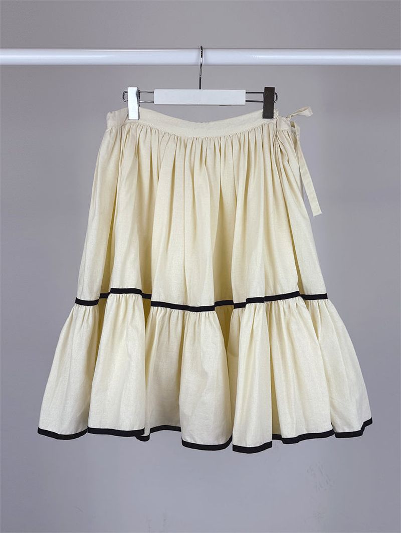 TAPE FLARE RIBBON SKIRT (2C)