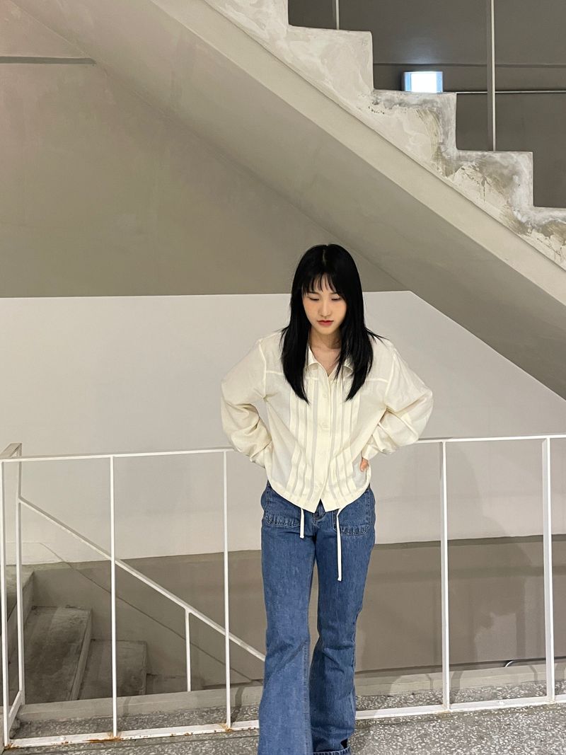 Lumiere string pintuck blouse