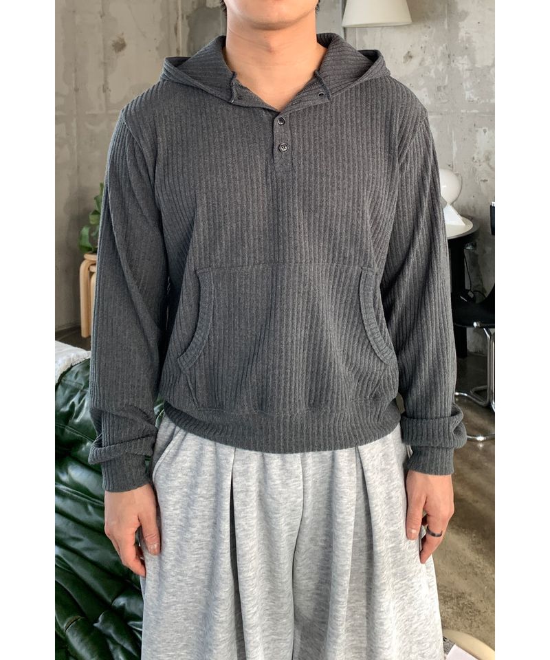 Henley neck crop hoodie