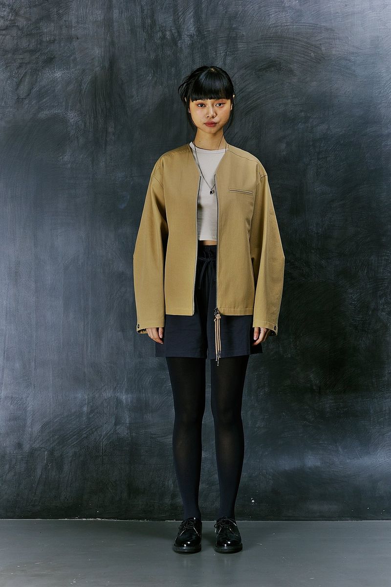 EARTH COTTON Y ZIP-UP JACKET (Beige)