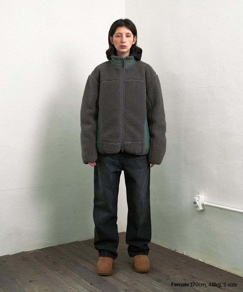 CURVED SHERPA FLEECE JACKET