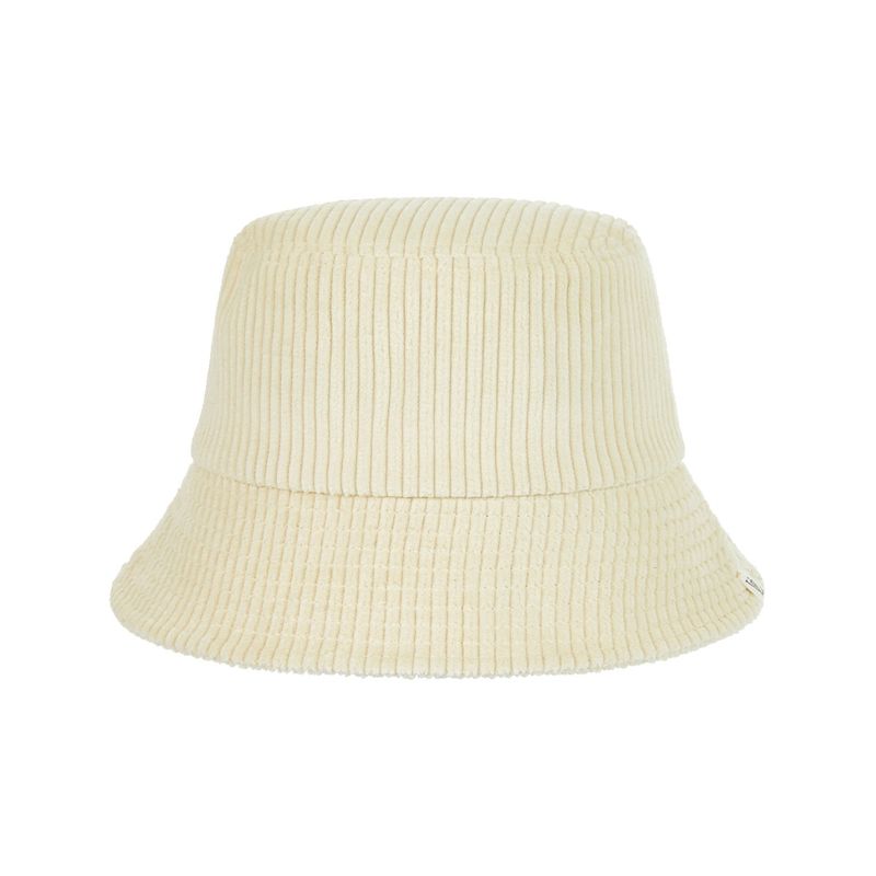Wide Corduroy Label Bucket Hat Cream