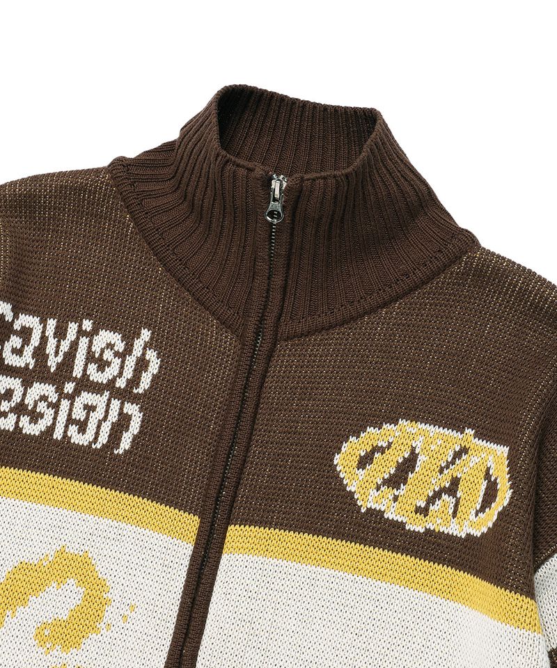 RACING TEAM KNIT ZIP UP BROWN(CV2EFUK682A)