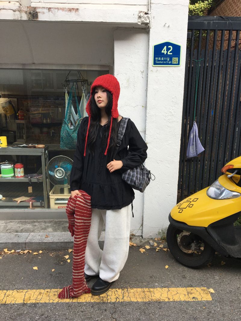 Le Fine Wool Stripe Muffler (4color)