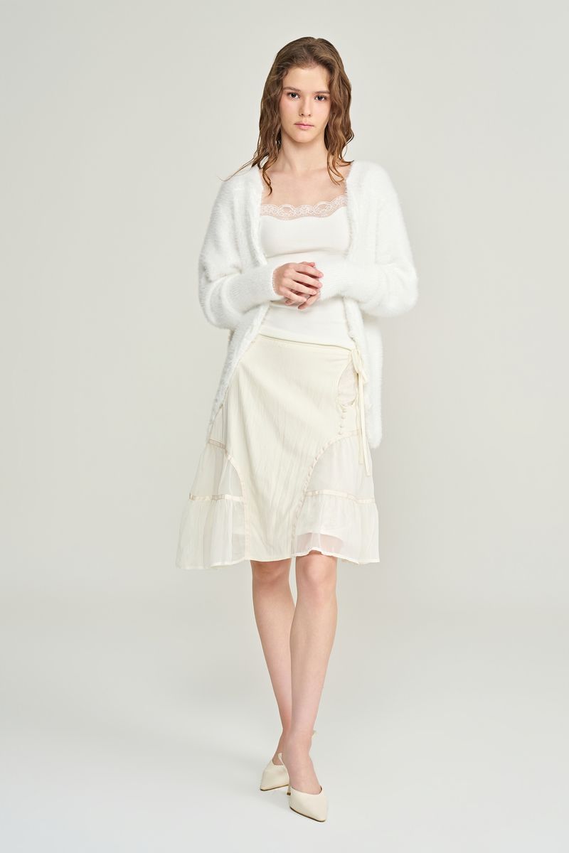 Souffle deep v-neck cardigan, Ivory