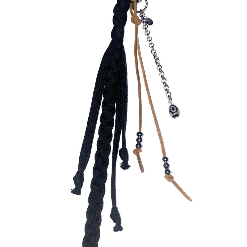 long plait keyring (black)