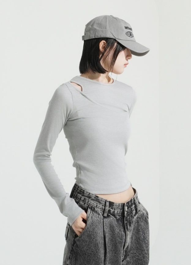 KIXI（キッシー）の「Curve slit ribbed top（Tops）」