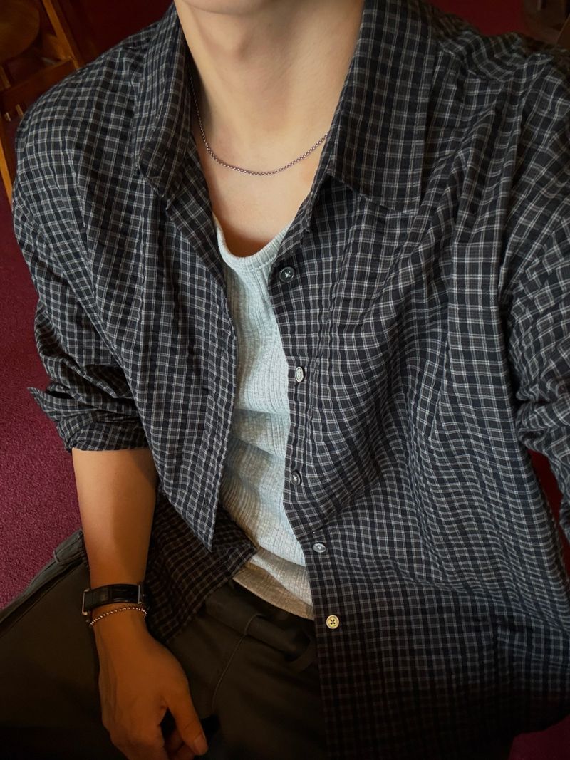 Roen checkered cropped shirt