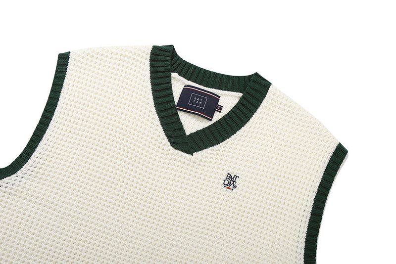 WAFFLE KNIT VEST_OATMEAL