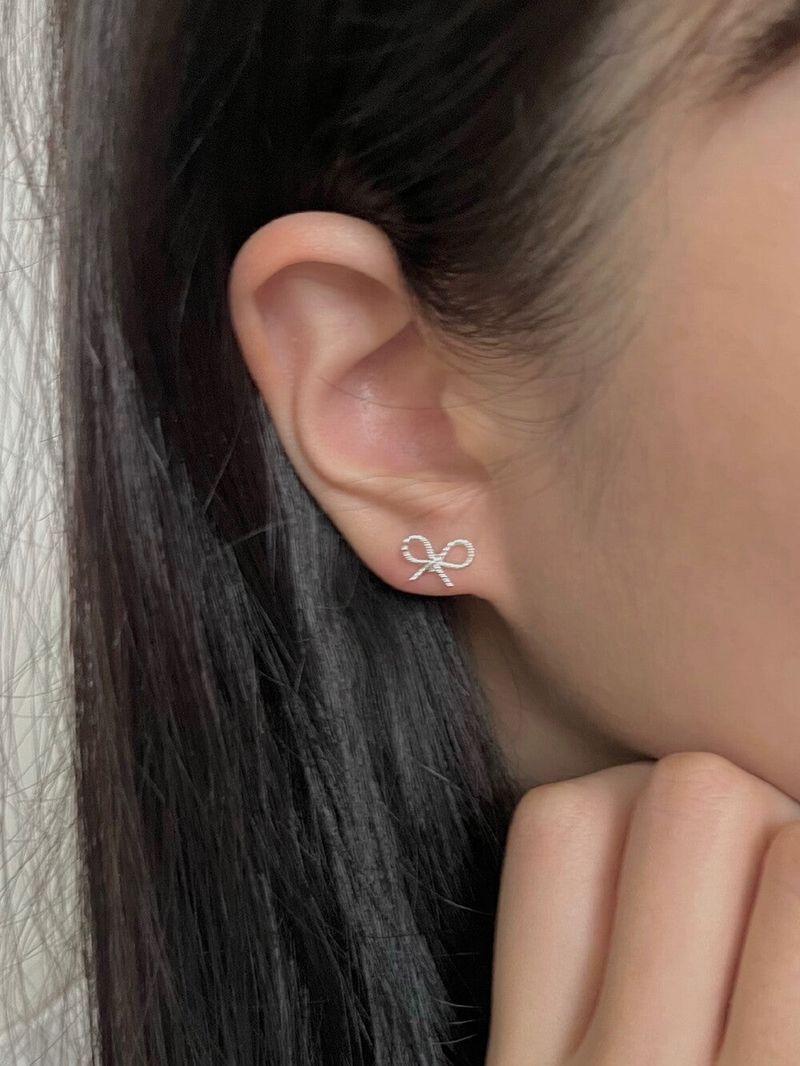 (silver925) Ribbon earrings