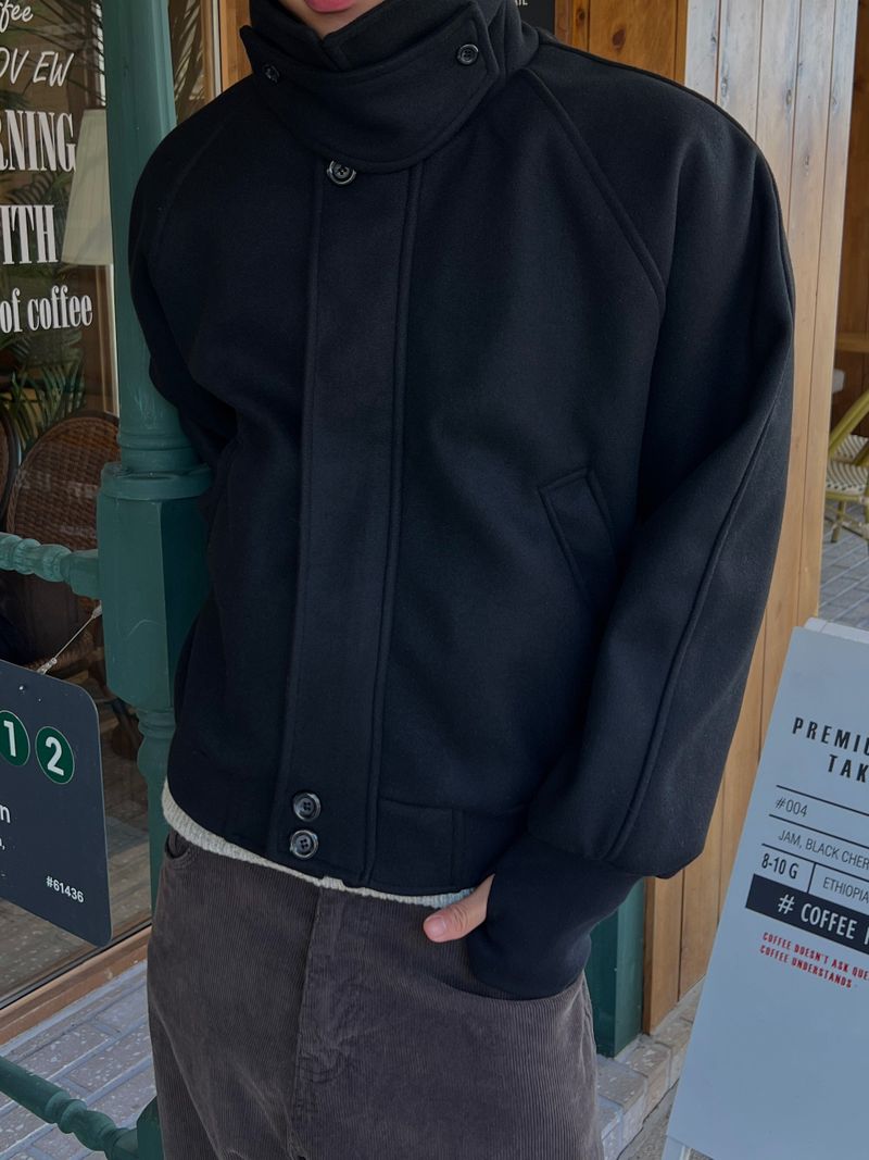 Aki Wool Collar Warmer Winter Blouson (2 Colors)