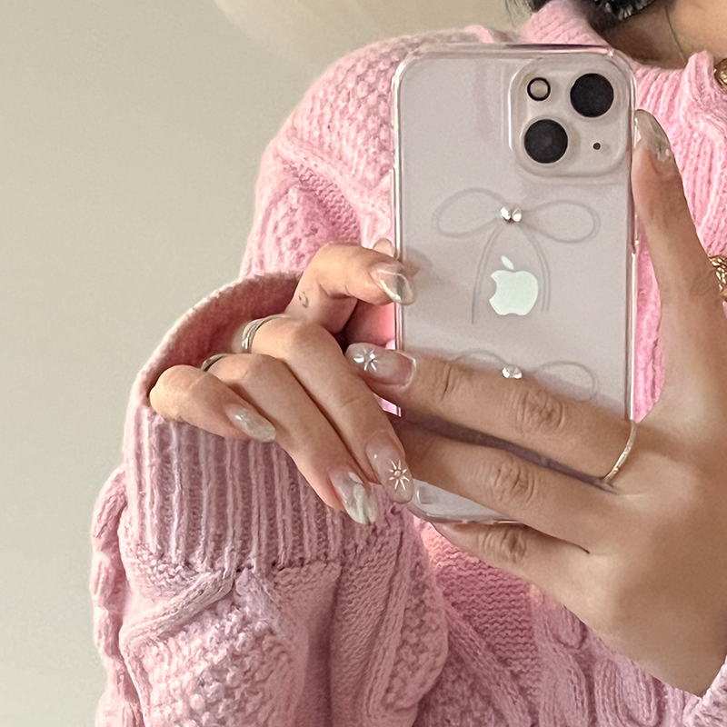 [handmade] silver ribbon jelly hard case