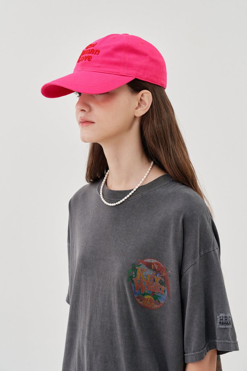 CAT HUMAN LOVE BALL CAP_HOT PINK