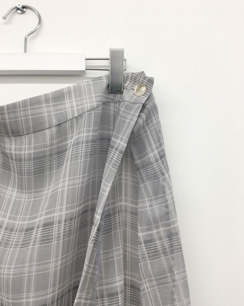 Roman check layered skirt (2color)