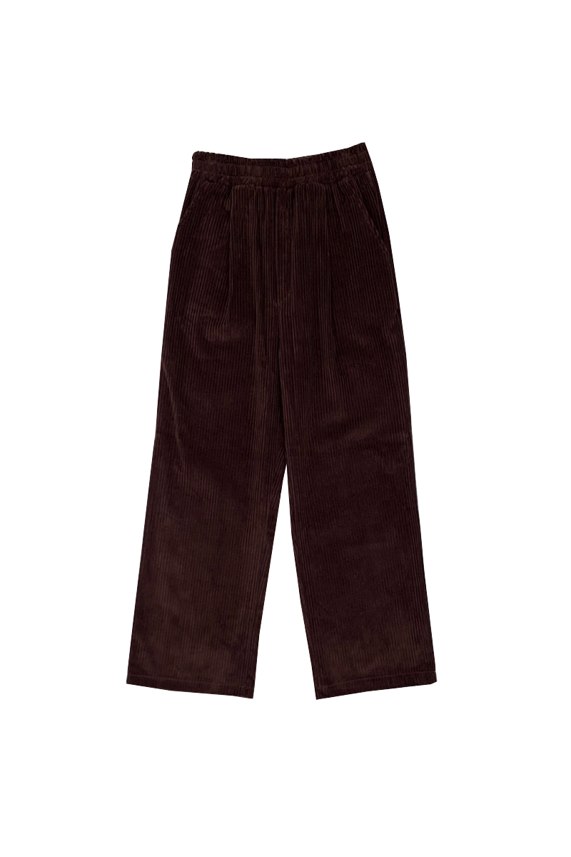 Corduroy Pintuck Band Pants (brown)