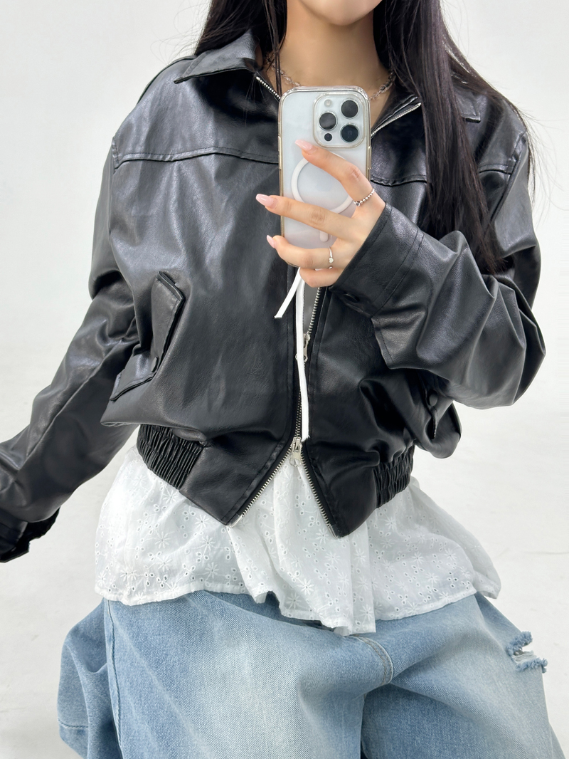 CCORTTI(コルッティ)の「BLOUSON LEATHER JACKET 2-WAY ZIP-UP🖤(Jackets/Outerwear)」