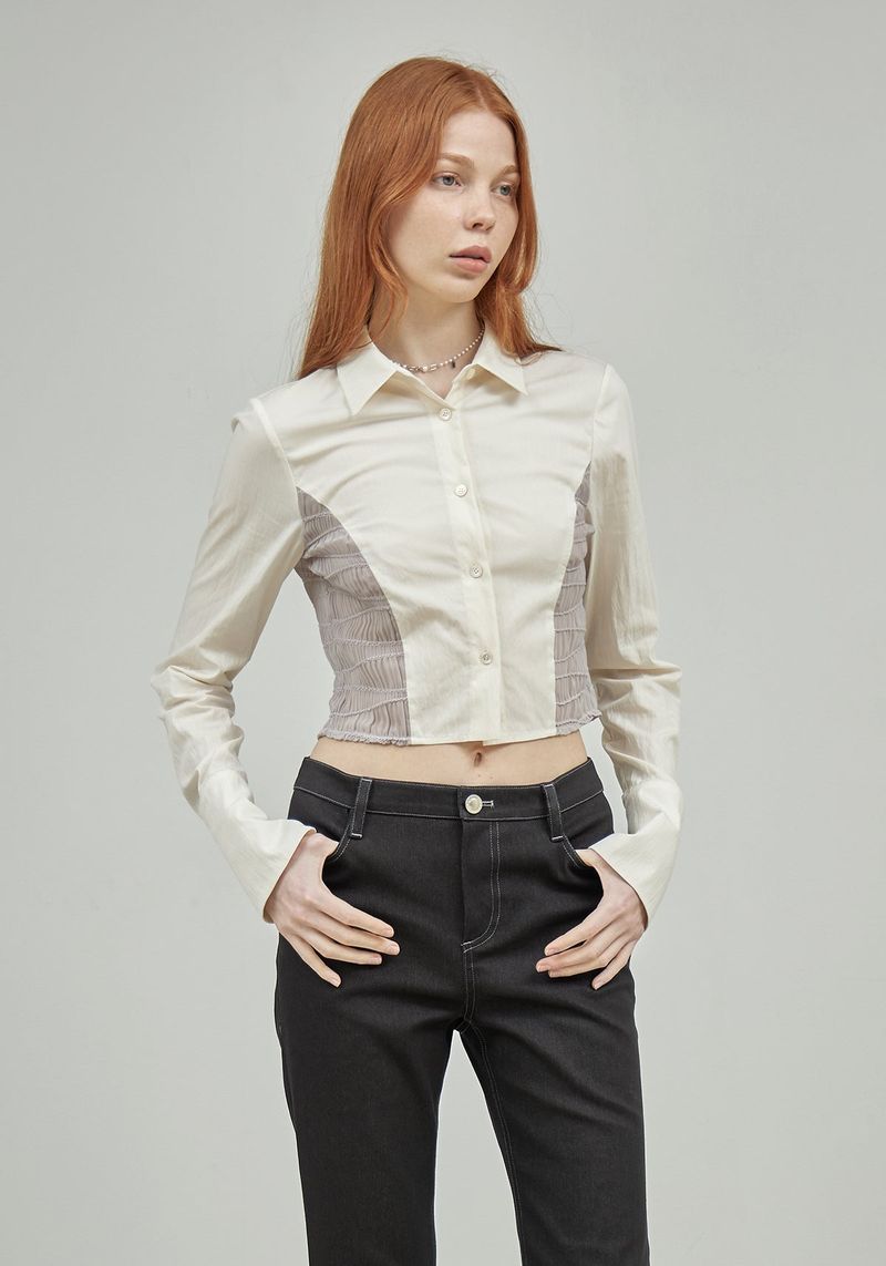 WAVY CROPPED SHIRT
