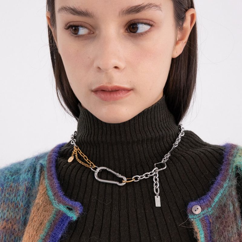 [Unisex] Heavy and chunky mix chain necklace
