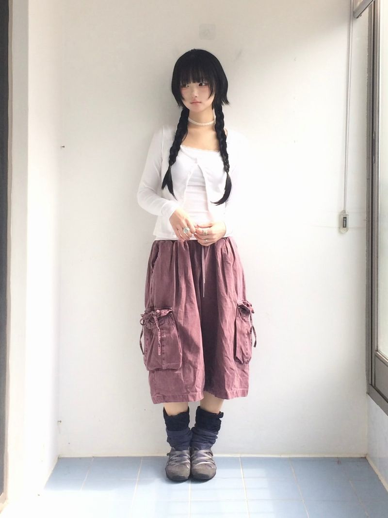 washing ribbon pocket cargo pants