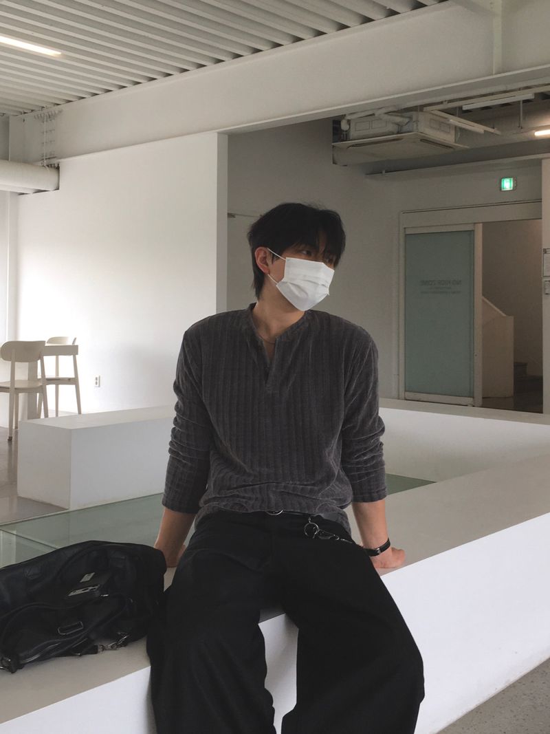 Rust Henry Neck Long Sleeve Knit 2C
