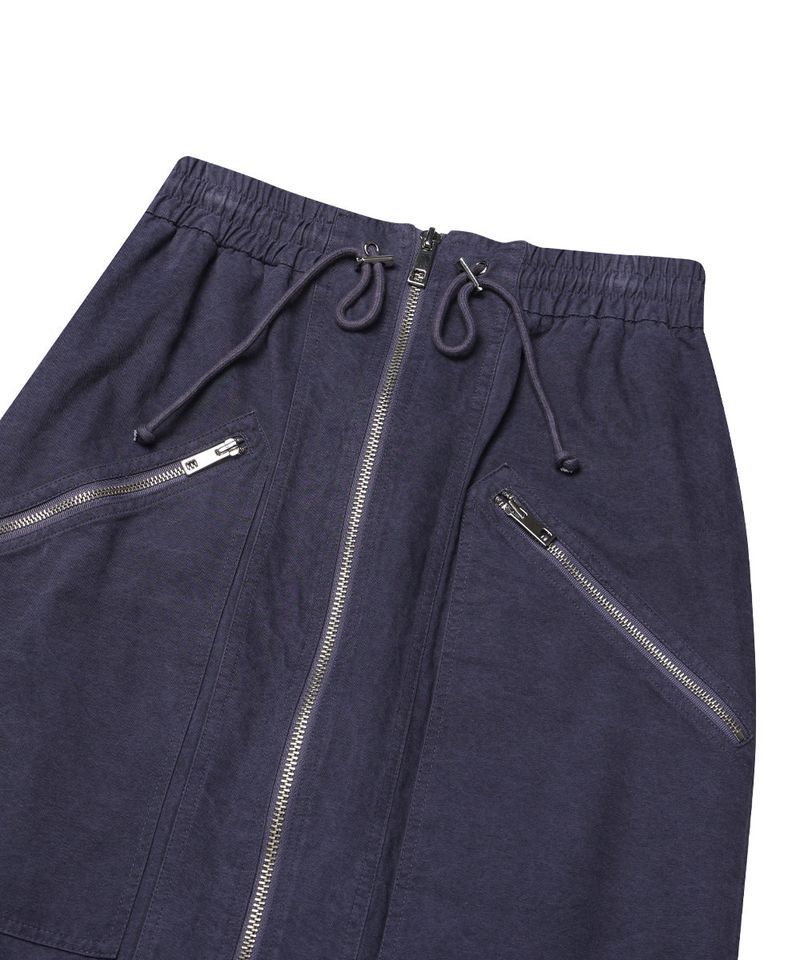 WASHED 2WAY ZIP SKIRT_PURPLE BLUE
