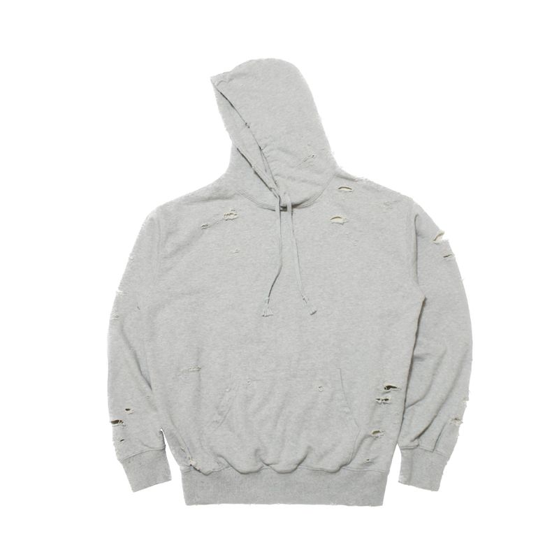 RUNDS(ランド)の「damage hoodie (gray)(Tops)」