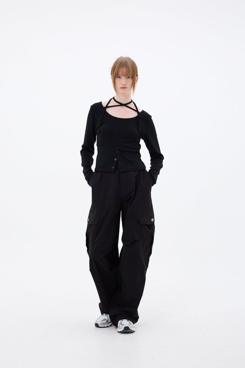 LUNA WIDE PANTS / BLACK