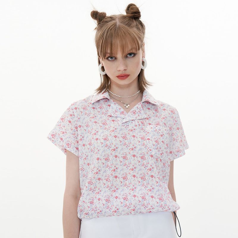 OTHER-worldly（アザーワールドリー）の「Crop Shirt [White Flower]（Tops）」