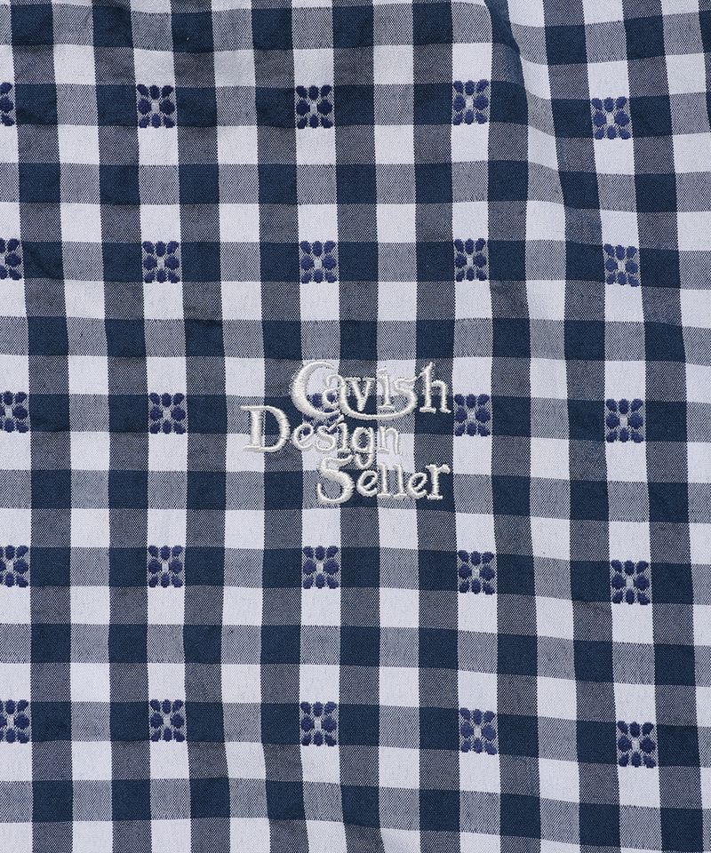 HOODED CHECK WIND BREAKER NAVY(CV2GSUB960A)