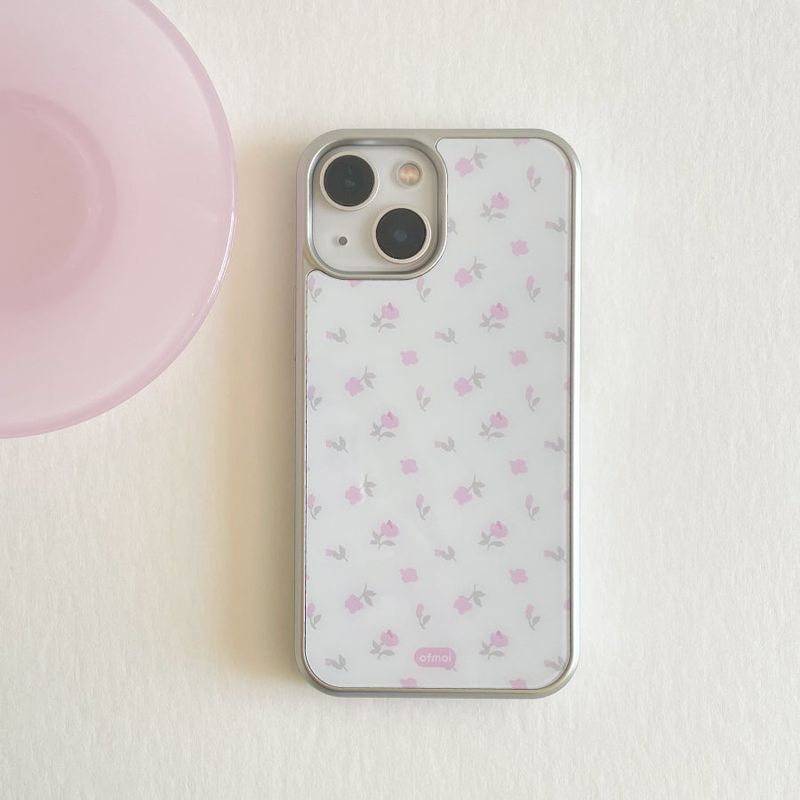 ofmoi（オブモイ）の「vintage rosy silver glossy glass phone case（Smartphone Accessories）」