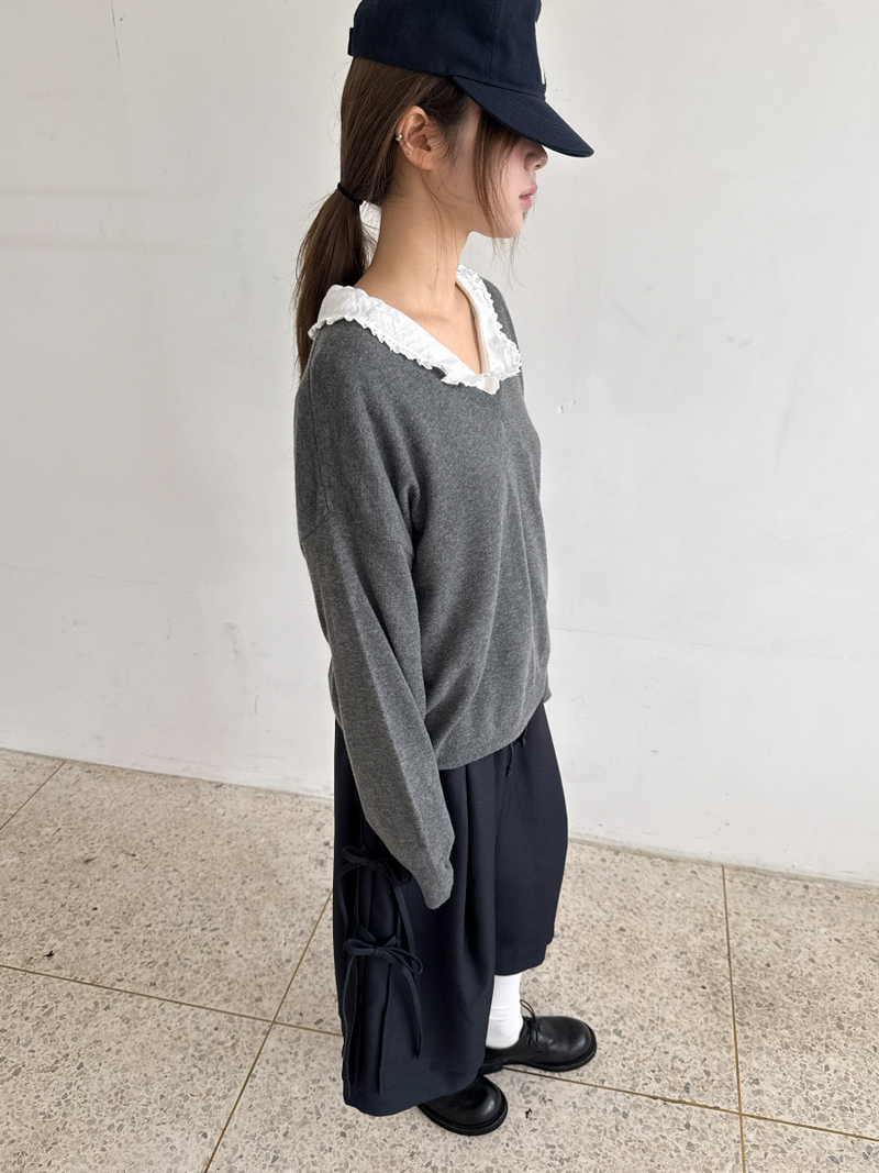 side ribbon wrap pants