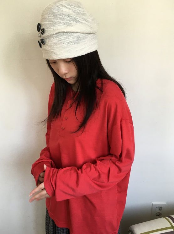Fleur Vintage Button Beanie