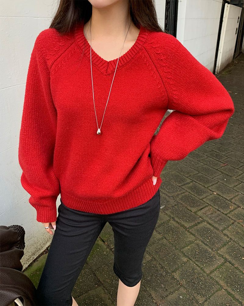 [ORIGINAL] Derr V-Neck Loose-Fit Knit