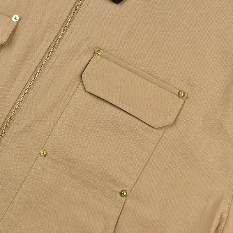 [UNISEX] C.O.M.E Mechanic Short Sleeve Work Jacket (Camel)