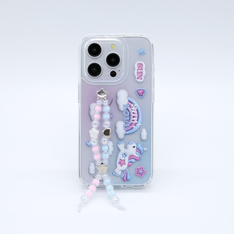 seconduniquename（セカンドユニークネーム）の「SUN CASE CLEAR UNICON BEADS BLUE（Smartphone Accessories）」