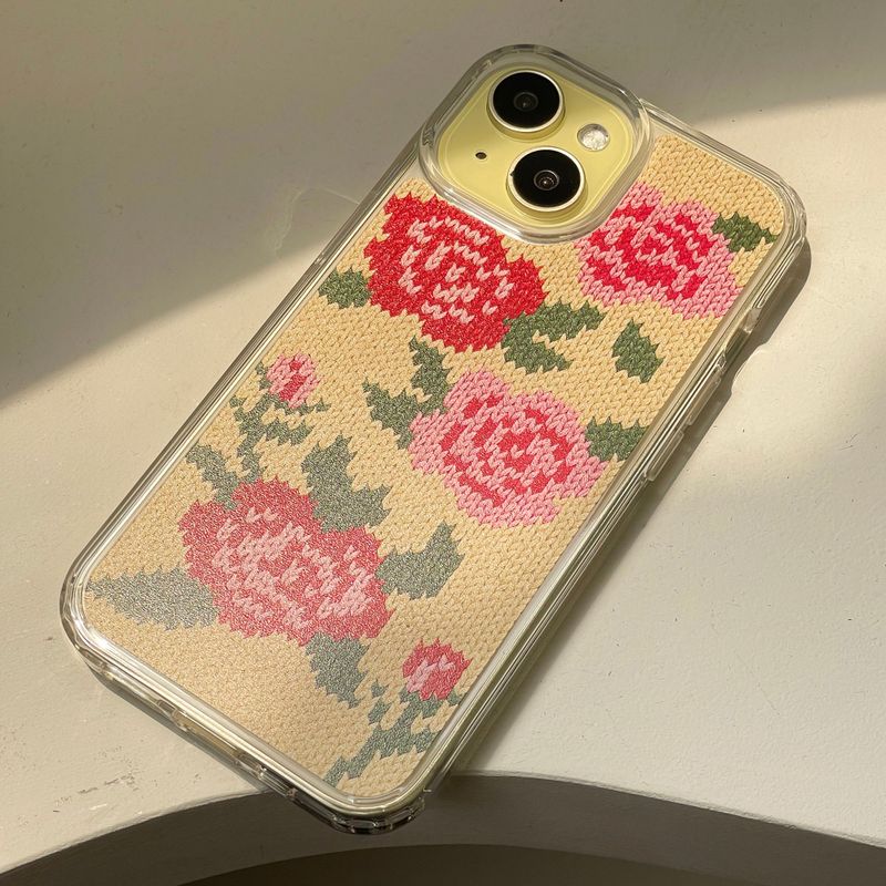 ROSES KNIT HARD JELL CASE_YELLOW