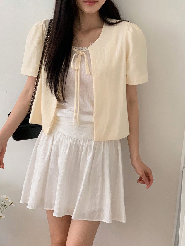 MD Lace Rib Layered Sleeveless (5color)